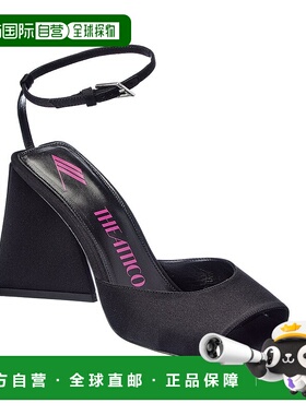 自营 the atticoAttico Piper 85 缎面凉鞋 - 黑色 美国奥莱直发