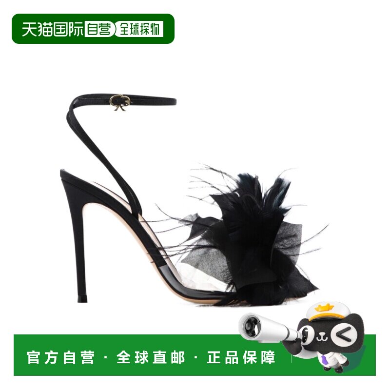 香港直邮Gianvito Rossi 羽毛缀饰凉鞋 G3222415RICGXRTRNE高跟鞋