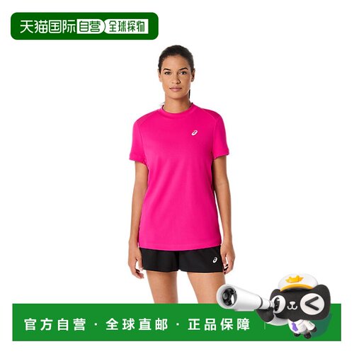日本直邮Asics  COURT 舒适亲肤柔软百搭短袖 T恤 女款 粉色