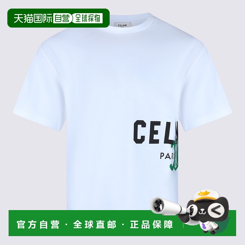 香港直邮CELINE 男士T恤 RX0HV1242GJL3 SS2026 白色 短袖T恤