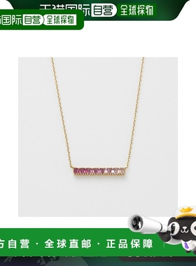 日本直邮日潮 agete 阿卡朵K18YG蓝宝石项链红色 均码锁骨链