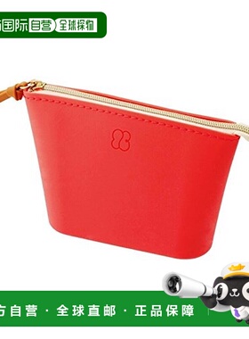 【日本直邮】Lihit Lab便携式防水拉链小包Bloomin红 A7735-3