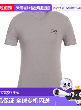 1h可退 香港直邮潮奢 Ea7 男士 基础款T恤 grey灰色 舒适时尚