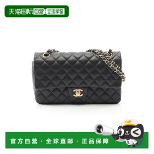 日本直邮中古Chanel香奈儿女包B级9新CF菱格羊皮单肩包黑色