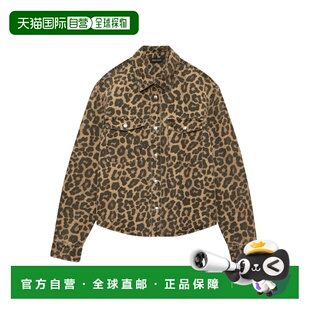 1h可退 香港直邮ANINE BING 女士 PAXTON 黑色棕色豹纹衬衫 A0712