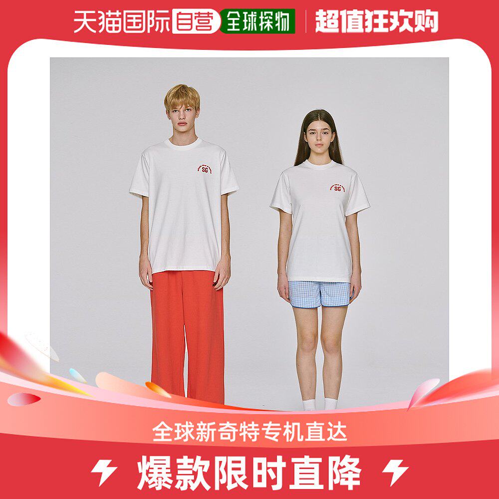韩国直邮sleepygom夏季短袖纯棉宽松舒适百搭运动t恤spg-ts02wl