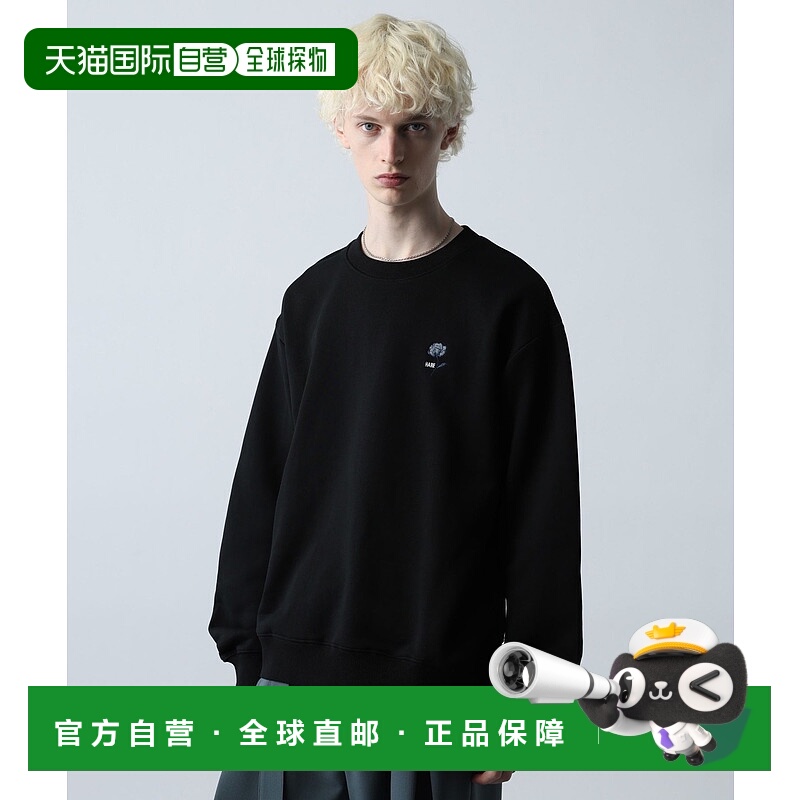 1h可退 日本直邮HARE男装全棉宽松刺绣半拉链花型LOGO卫衣 611375