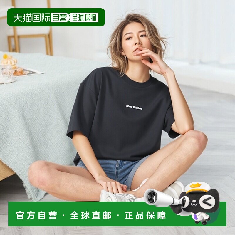 自营欧洲直邮Acne Studios  FW25男女通用黑色棉T恤针织短袖图片