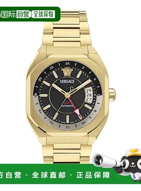 自营versaceV-Contempo GMT Automatic Watch - gold/gold/black