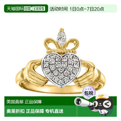 自营Ross-Simons Lab-Grown Diamond Claddagh Ring in 18kt Gold