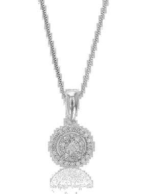 自营vir jewels1/6 克拉实验室培育钻石吊坠项链 .925 纯银 1/3