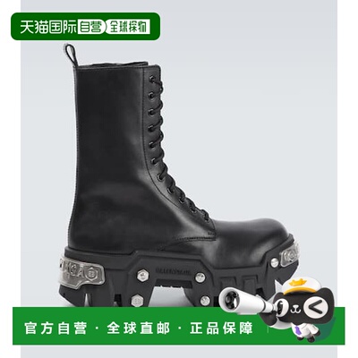 香港直邮Balenciaga 巴黎世家 男士 Bulldozer 皮质绑带靴子男靴