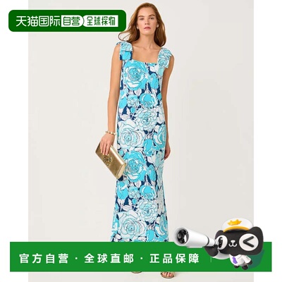 自营lilly pulitzerBernice长裙-Capri蓝色Rosanna 美国奥莱直发