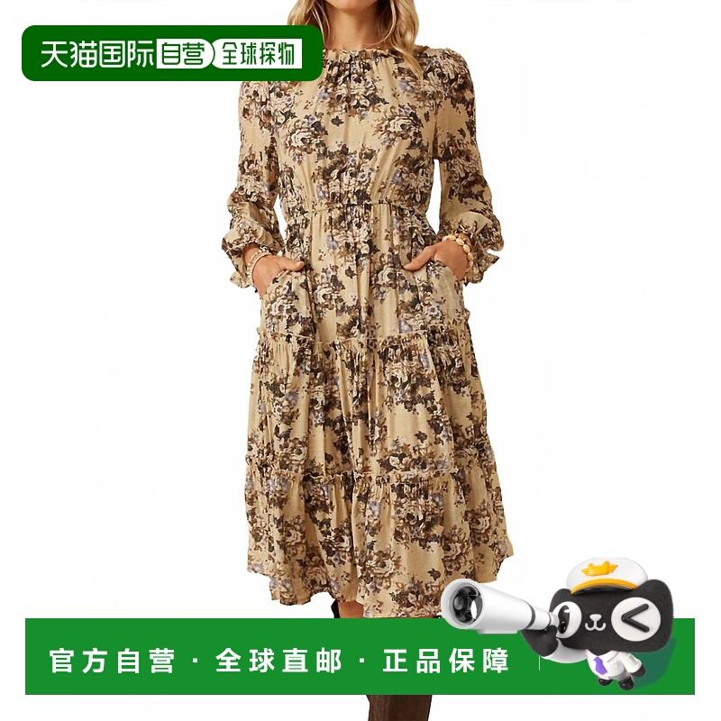 自营 haydenEllie Midi灰褐色连衣裙 美国奥莱直发服饰