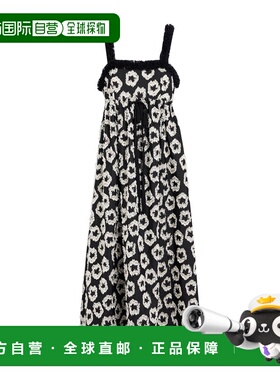 1h可退 香港直邮潮奢 ULLA JOHNSON 女士 中长连衣裙 black黑色