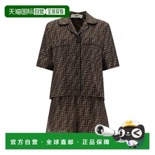 短袖 FE5085A8G3睡裤 徽标睡衣套装 香港直邮Fendi