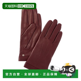 美国奥莱直发 紫色 自营Bruno Magli羊绒衬里皮革手套