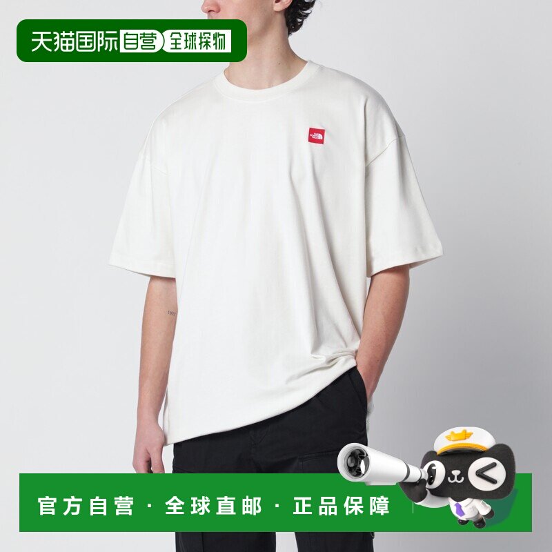 1h可退 香港直邮the north face 北面 男士 米白色带Logo拼缀T恤