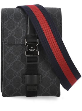 GUCCI 男士斜挎包 816954FAD8C1049 SS2025 黑色 GG超迷你单肩包