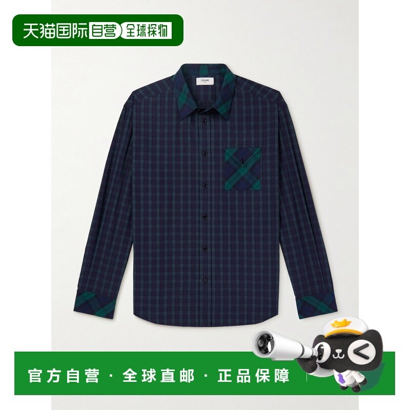 香港直邮Celine 思琳 男士 格纹棉质衬衫 RC0BH1446