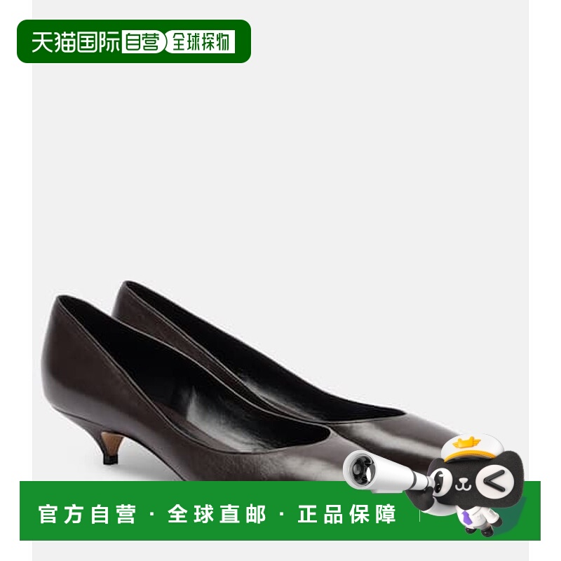 1h可退 香港直邮潮奢 The Row 女士 Liisa 皮质浅口鞋 brown棕色