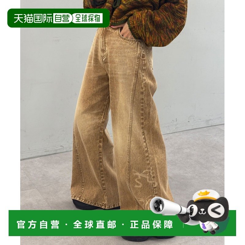 日本直邮CIAOPANIC 女装 宽松喇叭牛仔裤 蝴蝶结拔染设计 CPZ1052