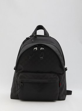 GUCCI 男士双肩包 826364FAD721047 SS2025 黑色 中号GG背包