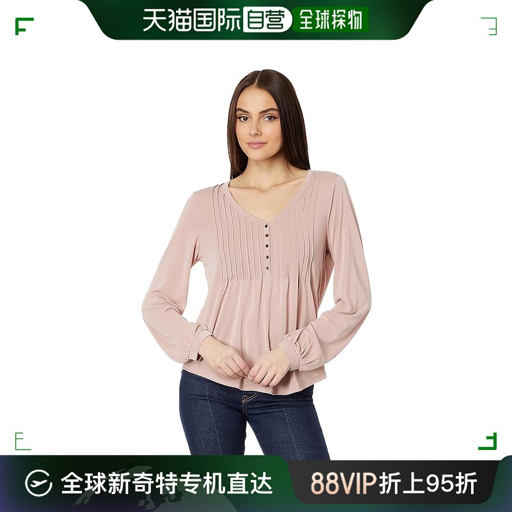 香港直邮潮奢 lucky brand 女士 Sandwash 订线褶裥上衣 女装/女士精品 T恤 原图主图