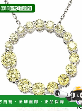 自营 Suzy Levian 纯银方晶锆石 Circle Journey 项链 - 黄色 美