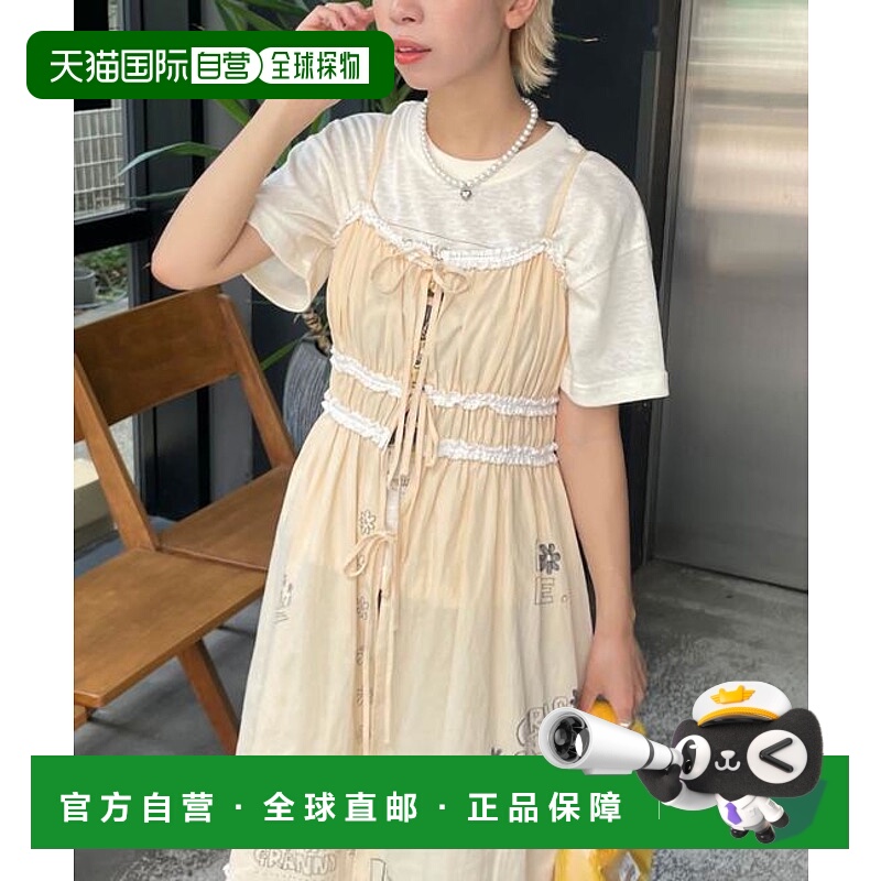 1h可退 日本直邮官方授权 CIAOPANIC 涂鸦风印花蕾丝背心连衣裙