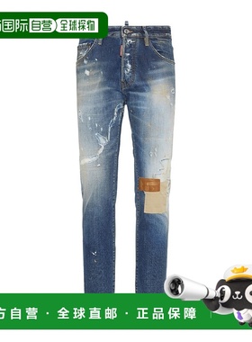 香港直邮Dsquared2 磨砂洗水牛仔裤 S74LB1748D30011