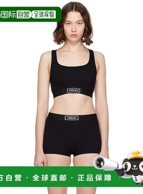 香港直邮潮奢 Versace 范思哲 女士 黑色 90s Elastic 文胸 10158