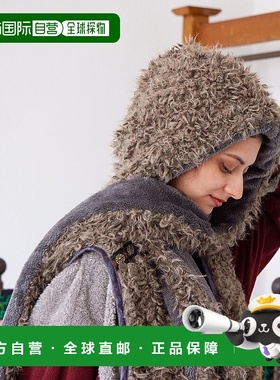 1h可退 日本直邮CAYHANE 男女同款 泡泡毛绒仿皮草连帽围巾 CAAP5