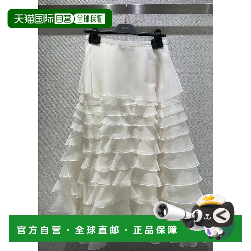 1h可退 香港直邮DIOR 女士半身裙 611J16A6605X0200 SS2025 白色