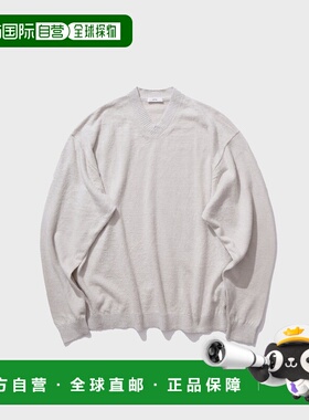 日本直邮ATON 男士 亚麻混棉短毛感V领针织衫 265230015