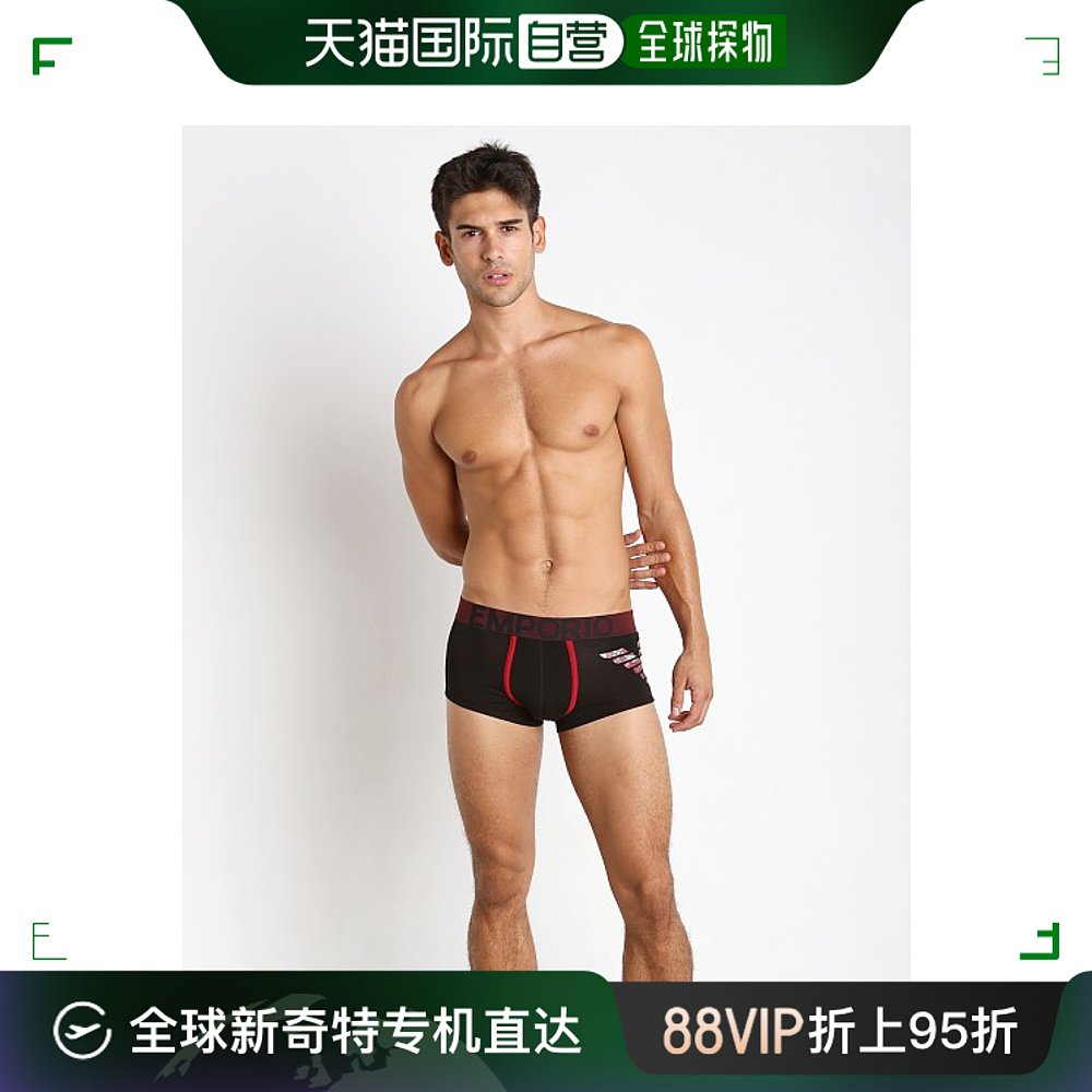 香港直邮EMPORIO ARMANI男士黑色棉质平角内裤 39-111866-5A725-