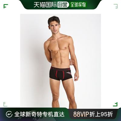 香港直邮EMPORIO ARMANI 男士黑色棉质平角内裤 39-111866-5A725-