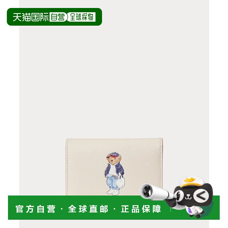 日本直邮Ralph Lauren Polo 熊皮翻盖卡包 101自然色