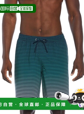自营Nike Swim Trunks Men's  Navy Stretch Fade Stripe Drawstr