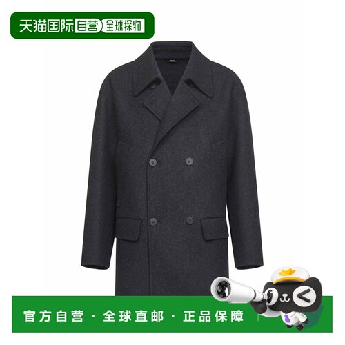 香港直邮FENDI 男士大衣 FW1415AOYAF0TY6 AW2025 黑色 Double-br