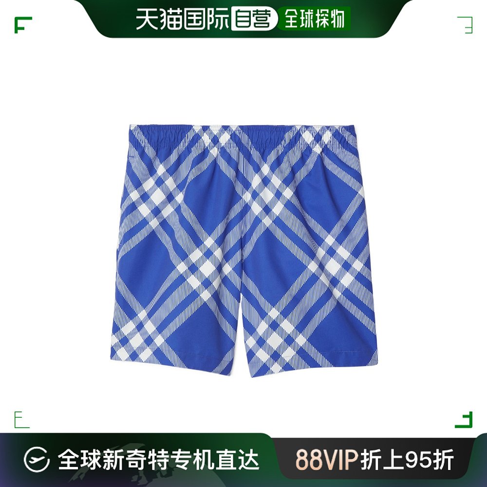 香港直邮潮奢 burberry 巴宝莉 男士格纹图案沙滩短裤