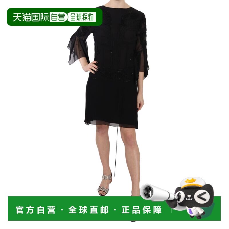 自营John Richmond Sequined Silk Mini Shift Women's Gown - bl