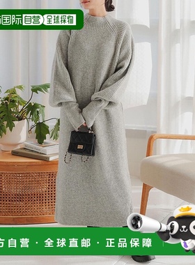 日本直邮KOBE LETTUCE 指压长款袖口罗纹针织连衣裙 [E3397] 连衣