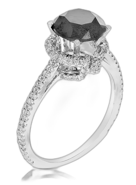 自营 vir jewels2.80 克拉黑钻订婚戒指 14K 白金新娘婚礼 - 白色