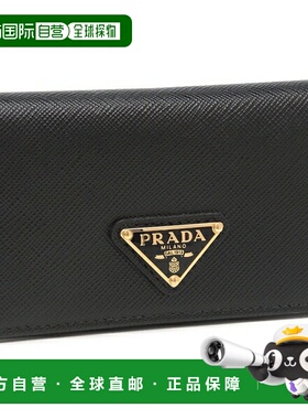 日本直邮Prada 卡片夹 Saffiano 三角形 黑色 女士 PRADA 1MC122