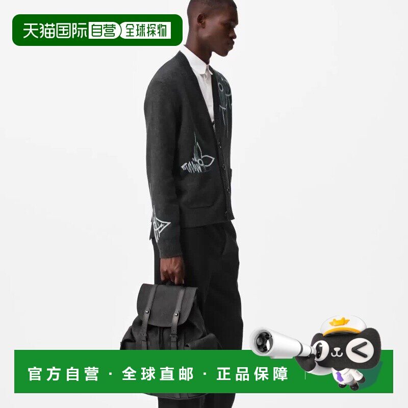 自营1h可退 欧洲直邮LV/路易威登 Christopher PM男士黑色牛皮双