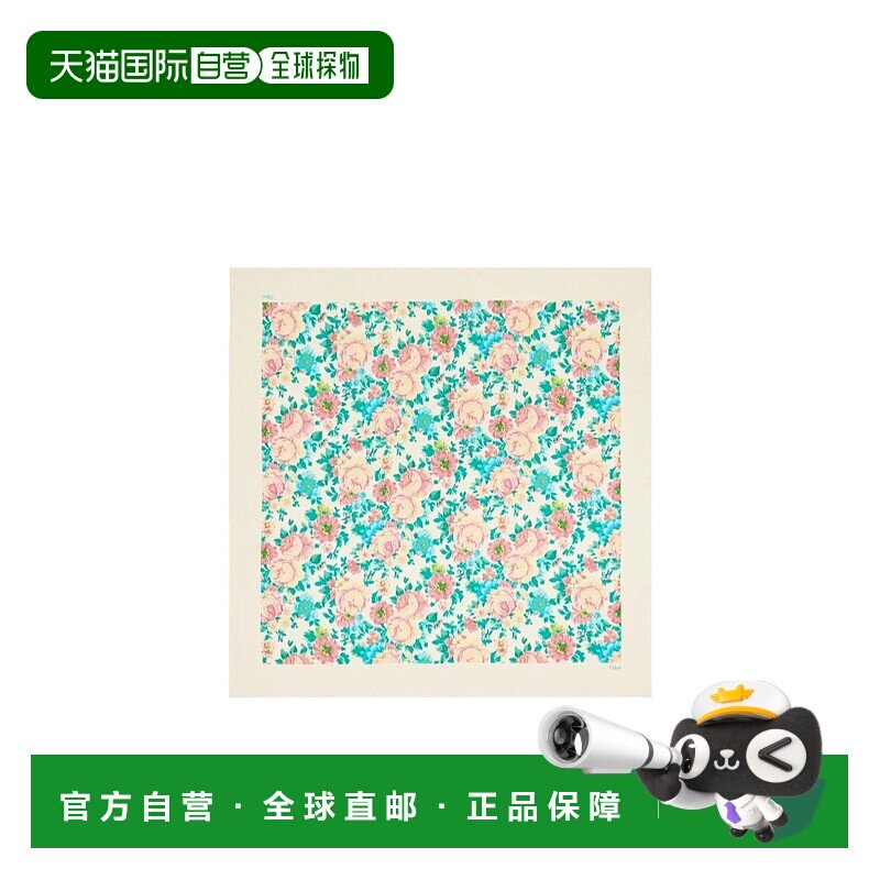 香港直邮CHLOÉ 女士围巾 C25UT087TWI24T SS2025 白色 图案丝巾