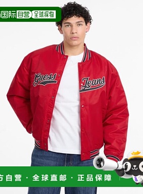 日本直邮Guess GUESS JEANS SCRIPT Patch Varsity Jacket 夹克外