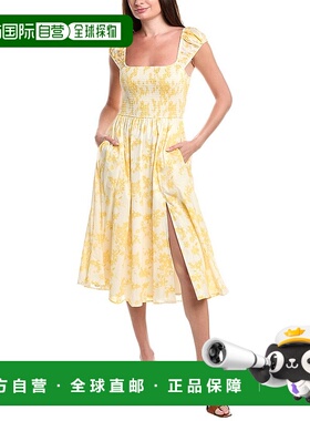 自营 Hutch Malone Midi连衣裙-黄色 美国奥莱直发