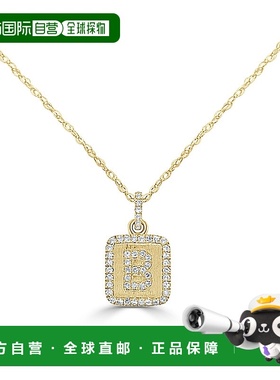 自营 sabrina14k 金和钻石初始项链 - 黄色 b 美国奥莱直发吊坠